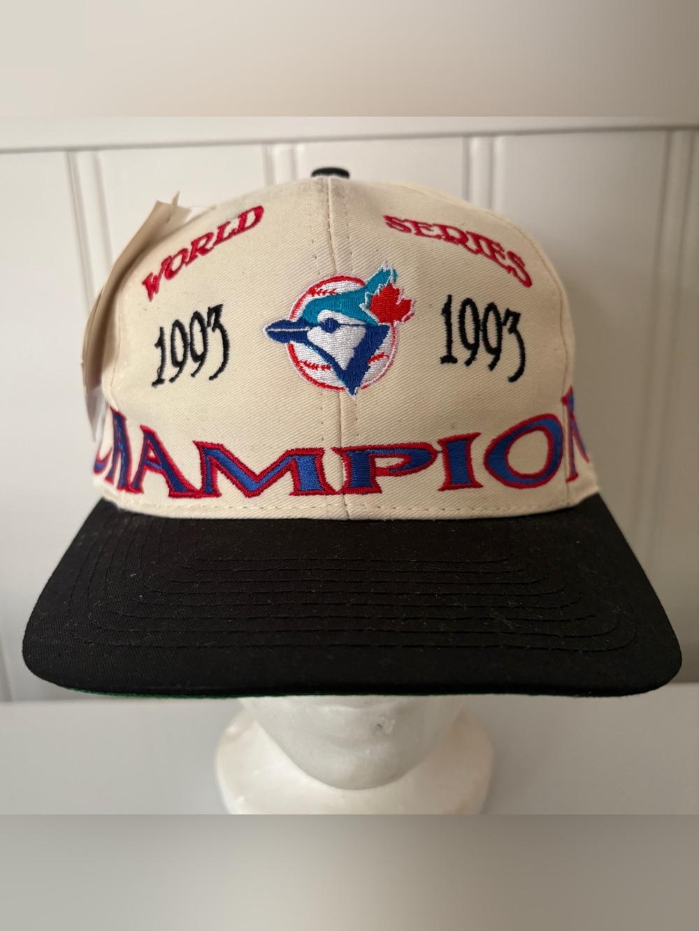 Vintage Toronto Blue Jays 1993 World Series Championship Logo 7 Snapback Hat NWT